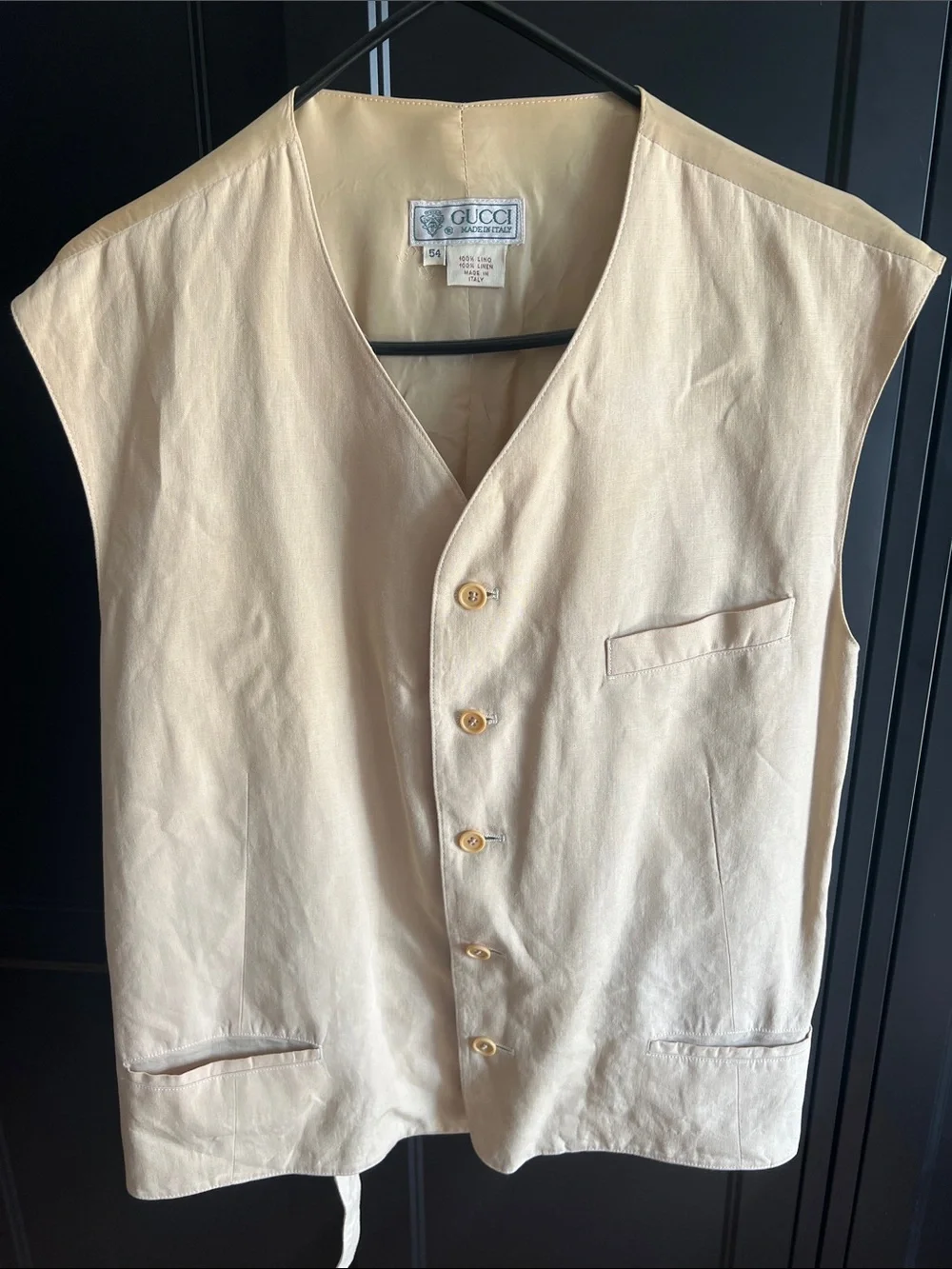 Gucci Cream Sleeveless Button Vest